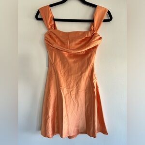 NWT Princess Polly Zabbarra Off The Shoulder Mini Dress Orange Party US 2 / AU 6